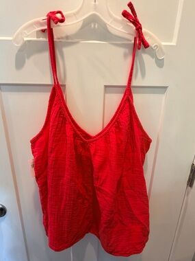 Old Navy Red Tie Strap Tank Top XXL Cotton Summer Camisole Blouse